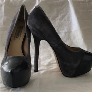 Suede Grey Steve Madden Platform Heels